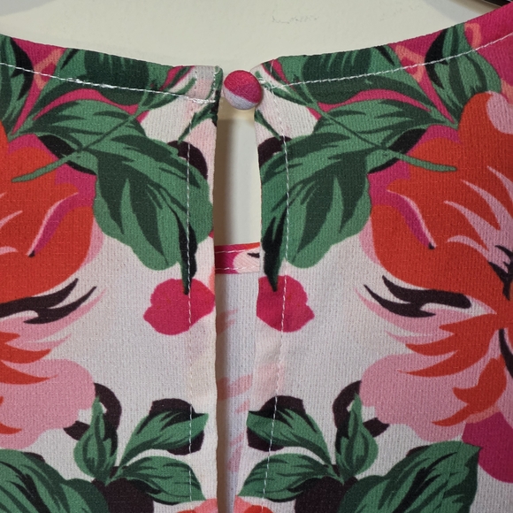 Umgee Floral Animal Print Mixed Media Boho Dress Size Large EUC - Picture 7 of 9